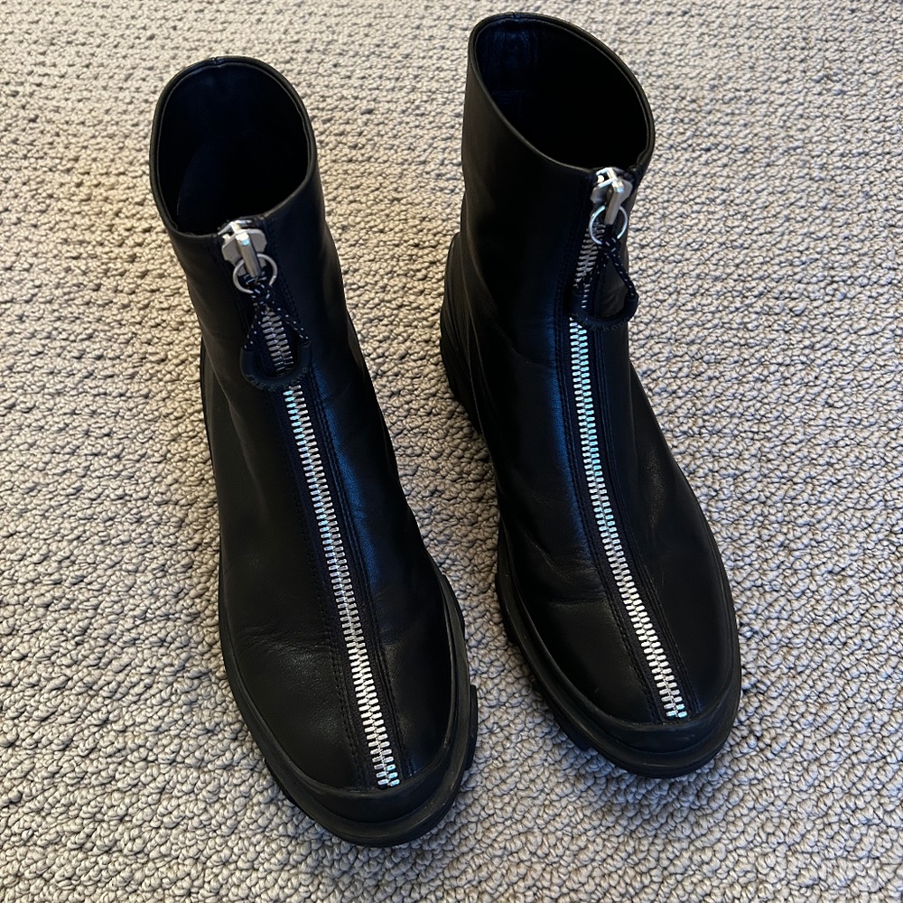 RAG & BONE BOOTS BLACK ZIPPER ZIP FRONT ANKLE 7.5 38